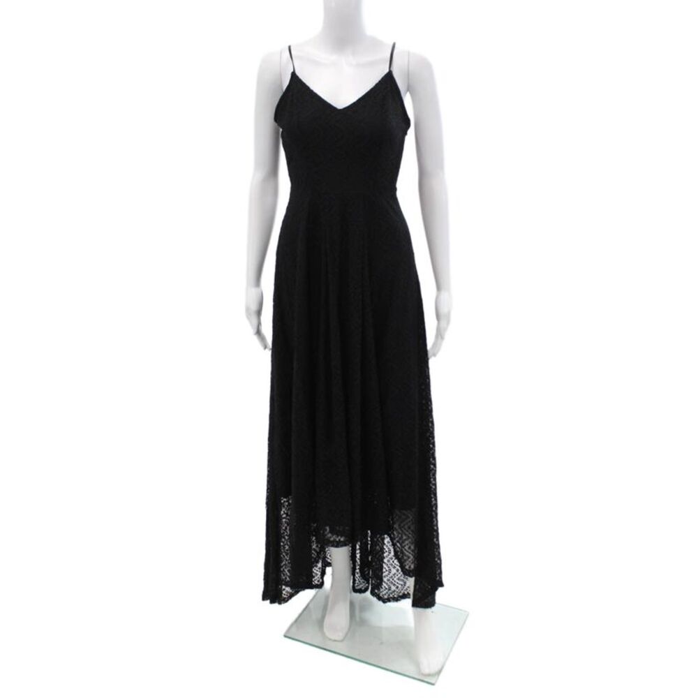 Ali & Jay Womens Black V-Neck Maxi Slip Dress Sleeveless Size S